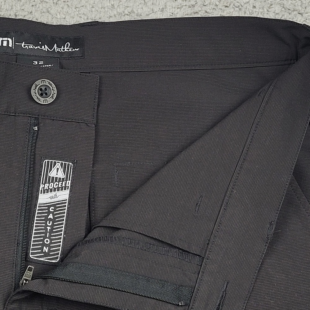 Travis Mathew Mens 32 Black Golf Shorts‎ Casual Walking Everyday Proceed Caution - Picture 5 of 6